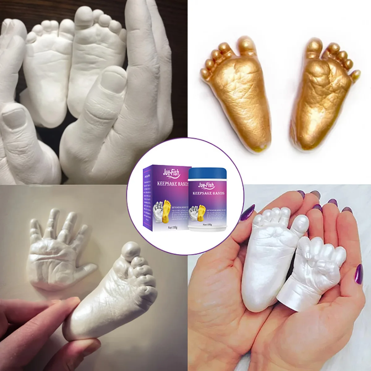 Baby hand model Clone powder Creative 3D clone powder children full moon hand footprint souvenir model