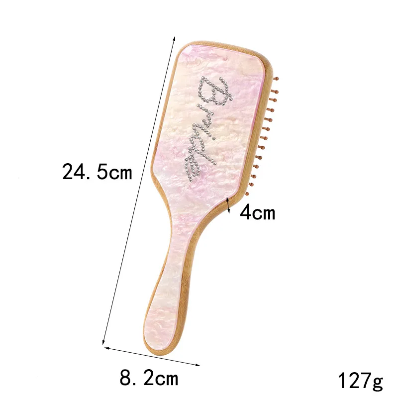 

New European And American Style High-Quality Acetate Bamboo Air Cushion Massage Comb, Anti-Static, Portable, Volumizing Comb