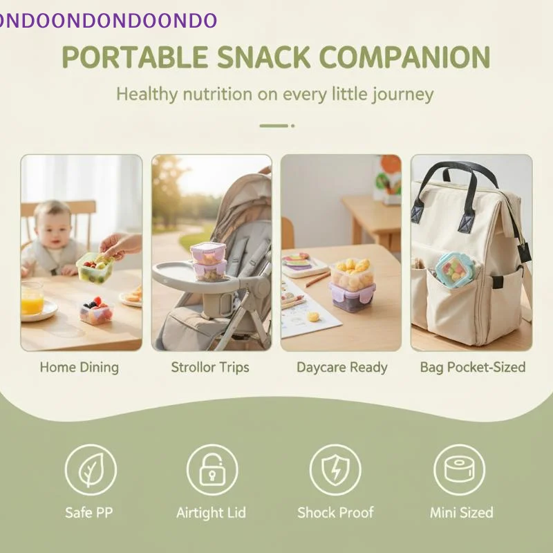 Microwave Safe Baby Food Storage Containers 4Pcs 60ml Leakproof Lids Mini Boxes for Toddler Snack Storage