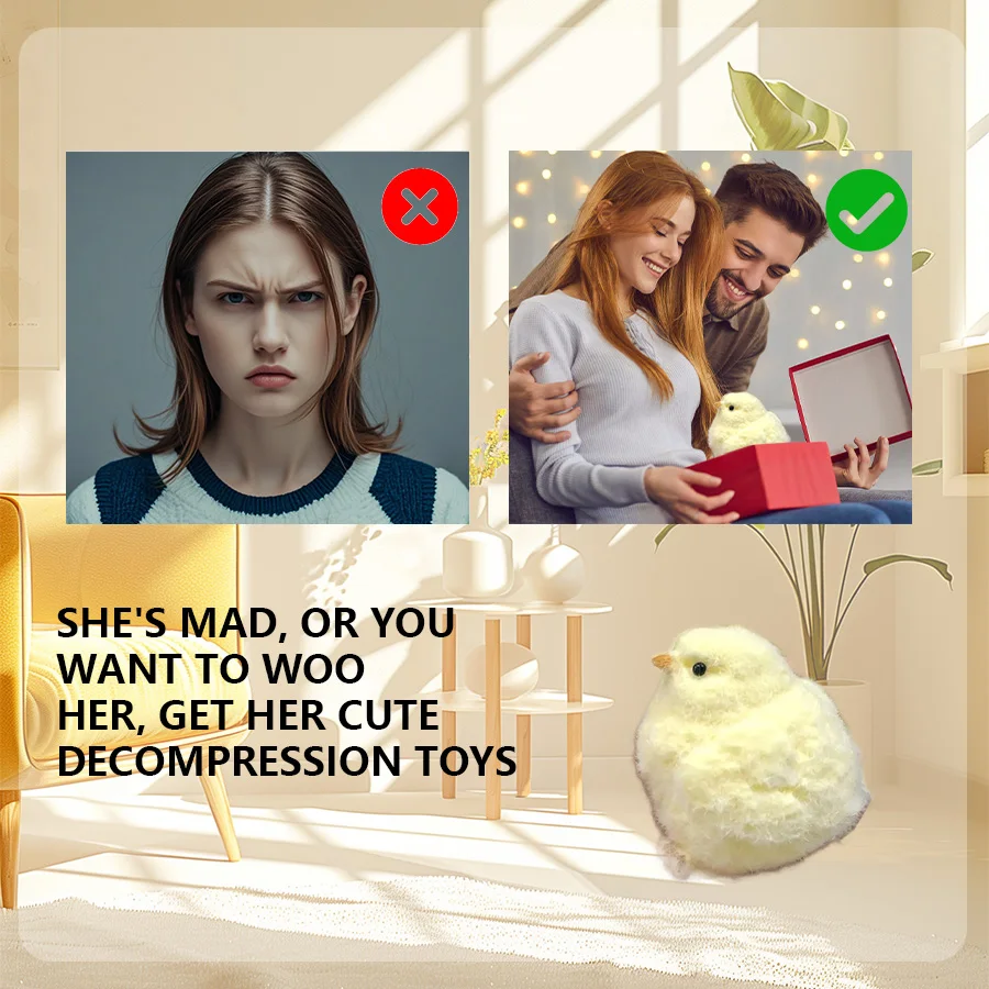 1pc Soft Fun Squeezable Handmade Chick Stress Relief Toys Ultra Soft Fidget Toy-Ideal Gifts for All Ages on Holidays image 5