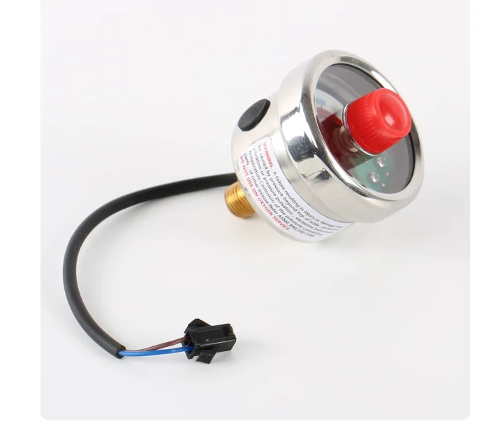 YONG HENG PSI Stainless Steel Automatic Shutdown Pre-Set High Pressure Gauge Interface Thread M10 * 1  0-40MPA 0-400BAR 0-6000