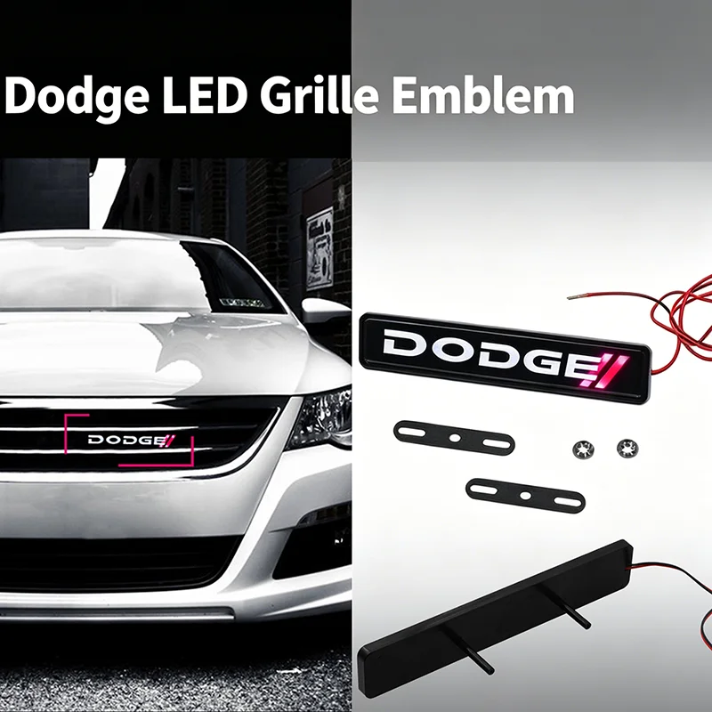 ABS LED Auto Frontgrill Emblem Licht Aufkleber Dekor für Dodge HEMI SRT SXT Durango Journey Ram Challenger Charger Caliber