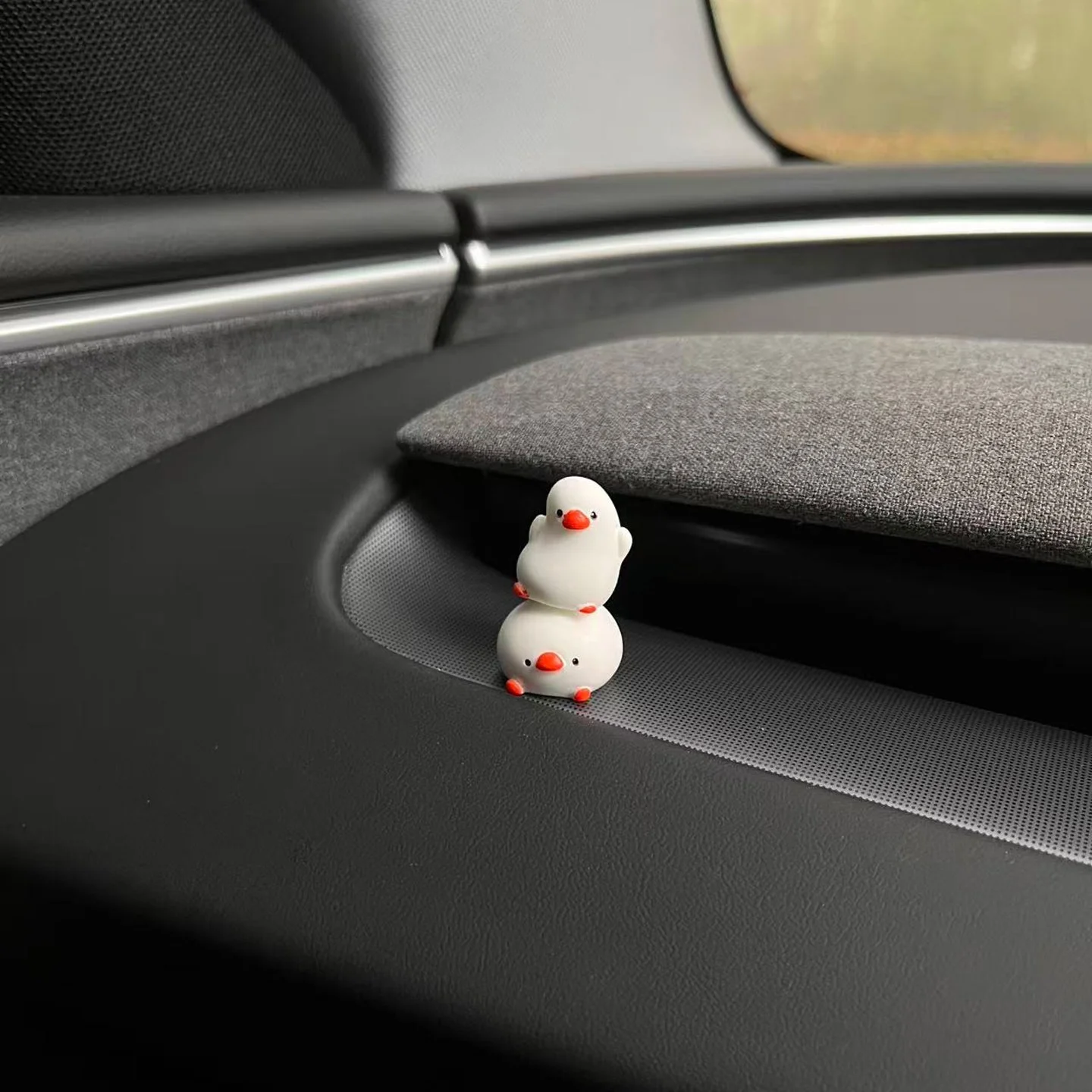 5-teiliges Set Flache Enten-Auto-Ornamente, Komplettes Set Niedlicher Enten-Dekorationen, Dekorationen für die Fahrzeuginnenausstattung – Detail 2