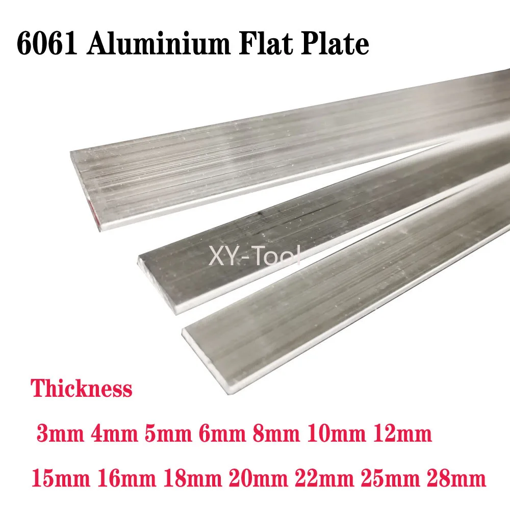 

6061 Aluminium Flat Bar Plate Sheet Aluminium Alloy Plate Metal Solid Square Strip Thick 3/4/5/6/8/10/15/20/25mm Block CNC Metal