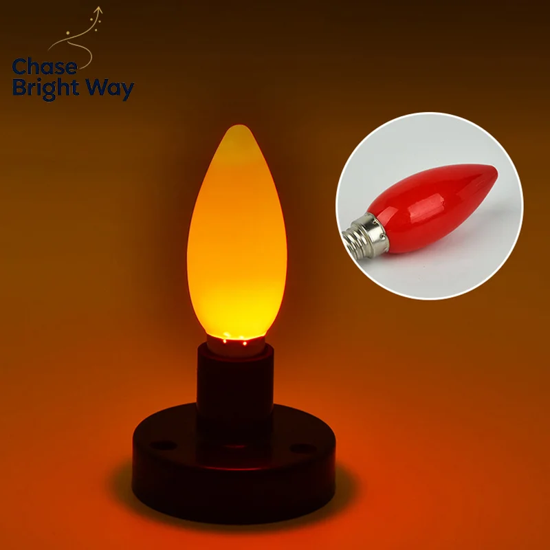 1PC LED Altar Bulb E12/E14 Red Candle Lamp Temple Decorative Lamp Bead Decorative Lamp