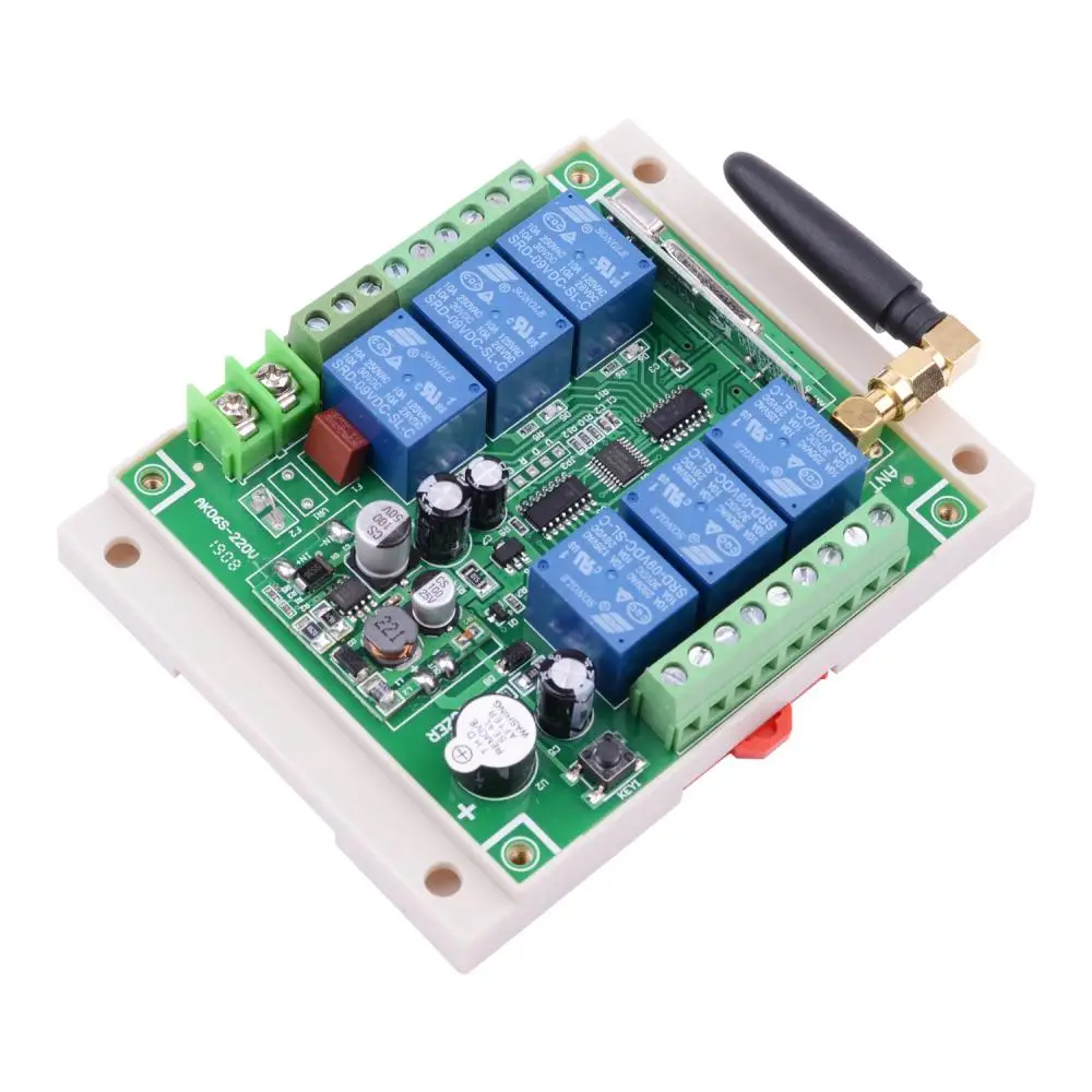 433MHz RF Wireless Remote Control Switch 6CH Transmitter DC12V 24V 36V Industrial Grade 10A Relay Receiver for Motor Smart Home