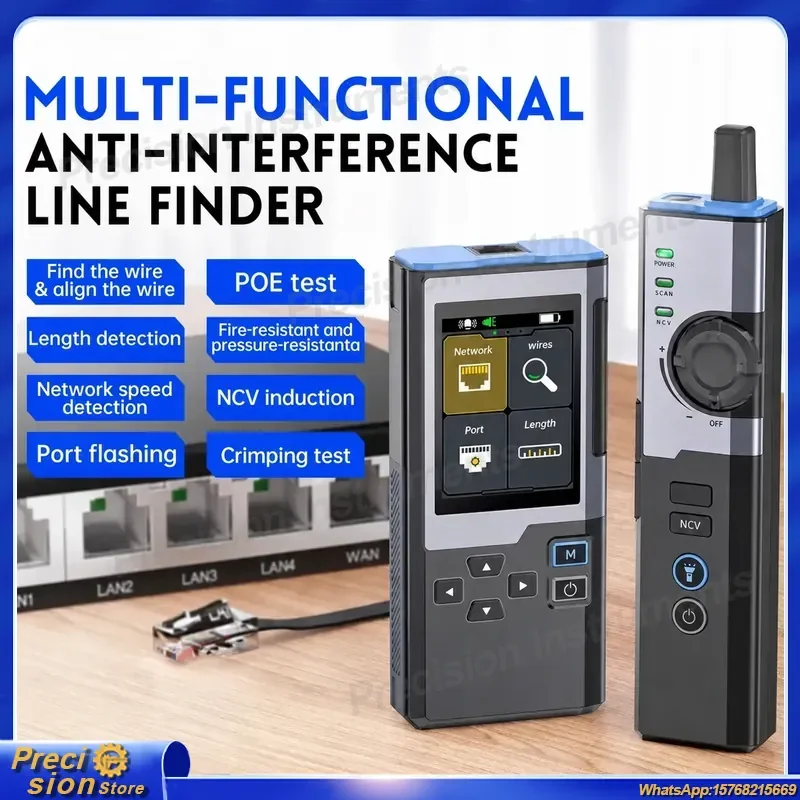 LPM-10A Network Cable Tester for Ethernet RJ45 Cable Tester POE Tester NCV Detector Anti Interference Line Finder