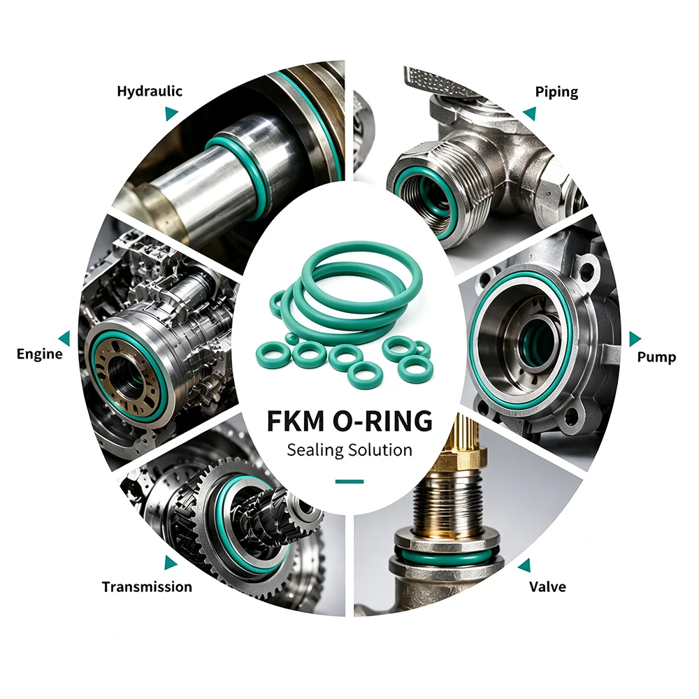 250pcs Green FKM O Ring Sealing Gasket Heat Resistance High Hardness Corrosion Fluorine Rubber Seal O-rings Kit