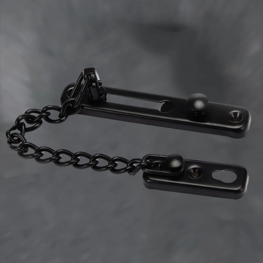 

Stainless Steel Security Door Guard Thickened Latch Lockdoor Lock Chain Ventilation Gap Door Extruded Chain Black
