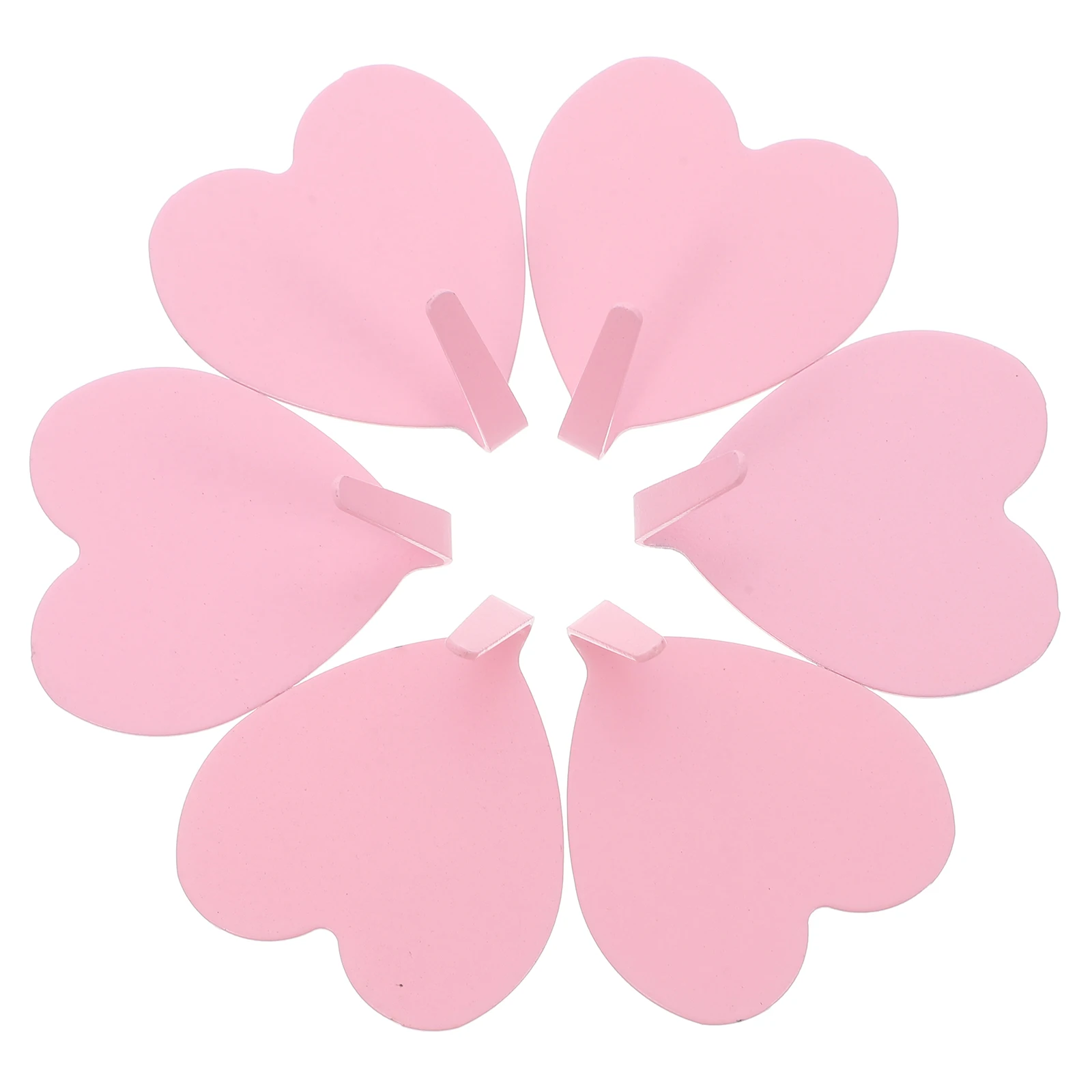 

6pcs Stainless Heart Shaped Adhesive Wall Bathroom Coat Heavy Duty Pink Coat Hooks Bathroom Hooks For Towels Adhesive Decorative