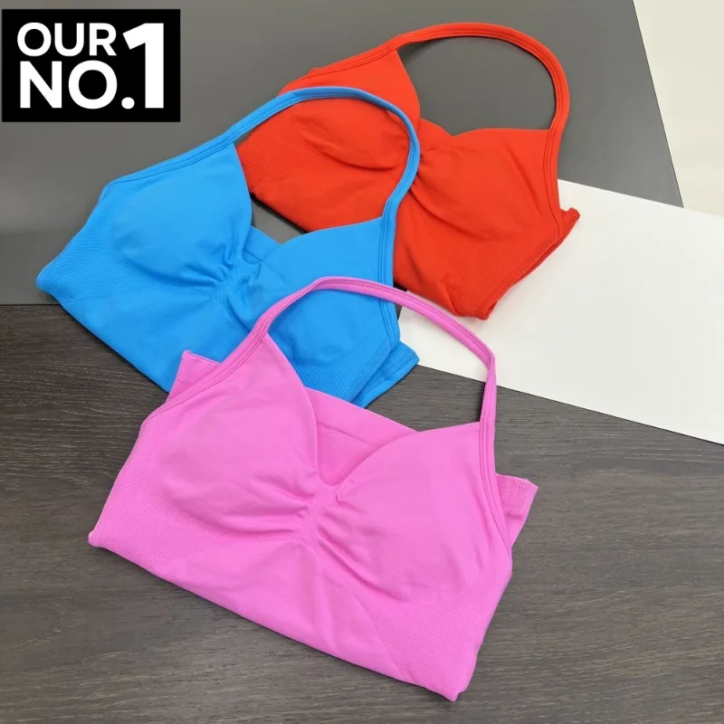 

Neck Vest 2025 Summer Yoga Top Halter Top Gym Women Scratch Bra Comfortable Yoga Vest Workout Top Sports Vest
