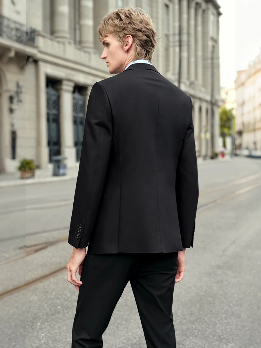 Elastic Men‘s Black Suit Set: - Men'S Formal Wear For Engagement ulasan dan harga
