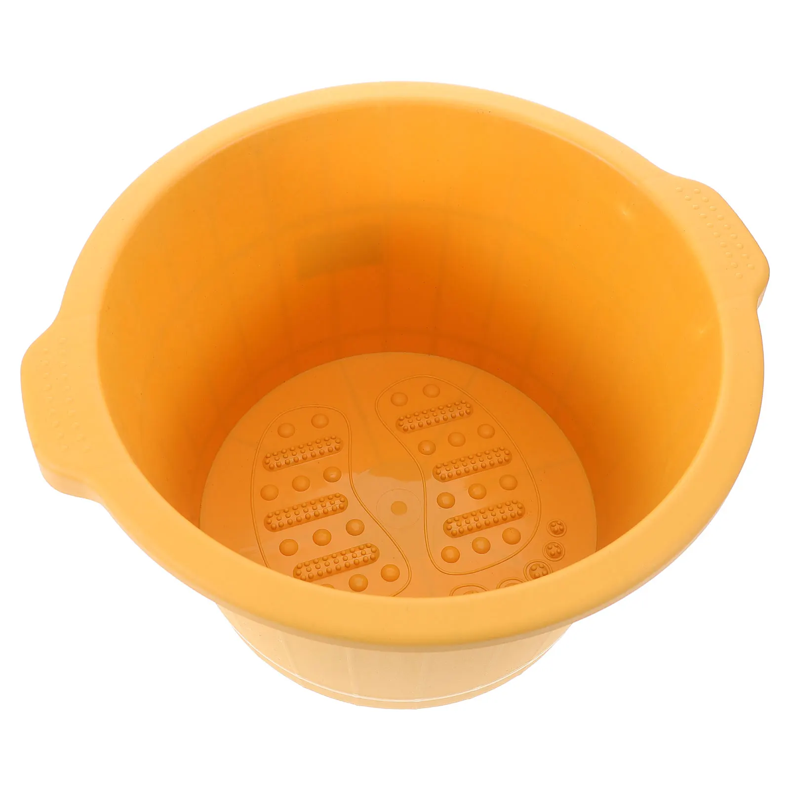 

Multifunctional Foot Bath Massage Basin Soak Tub Spa Yellow Plastic Bucket Deep Large Footbath Massager Washing Soaking for Home
