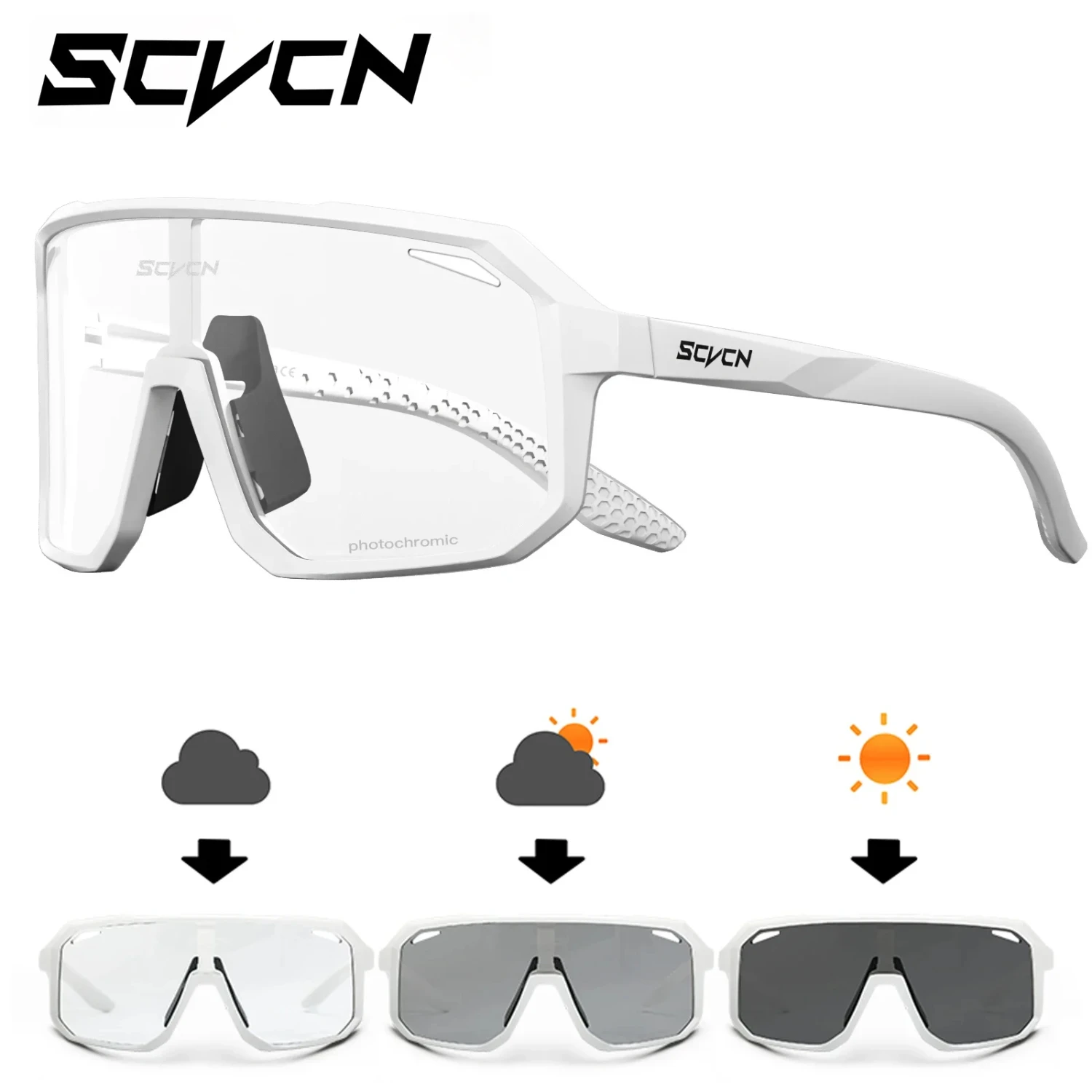 Photochromi Cycling Sunglasses Outdoor Cycling Road Mountain Bike Glasses Men and Women Casual Hiking Windproof Glasses Sutro