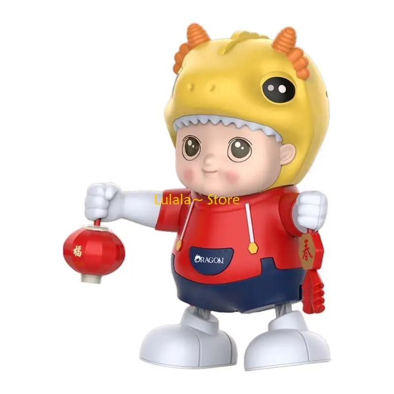 Y4QA Baby Crawling Learning Toy Electric Dancing Dragon Doll Music Toy New Year Gift