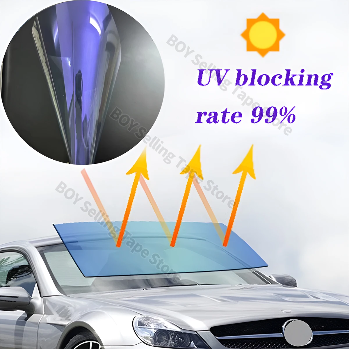 Windscreen Window Solar Tint Film Purple Chameleon Film PET Self Adhesive UV Rejection Color Change 80%VLT Car Window Tint