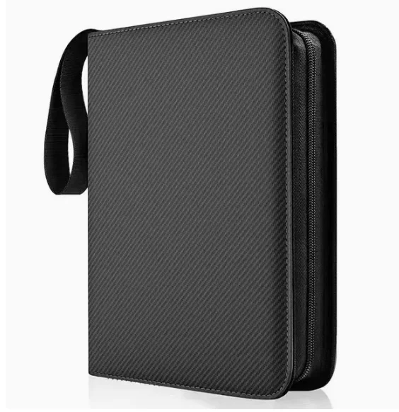 

900 Pockets Card Binder Sleeves with Zipper, Double Sided Pockets Card Holder Carry Card Case for TCG CCG Card Storage(Black)
