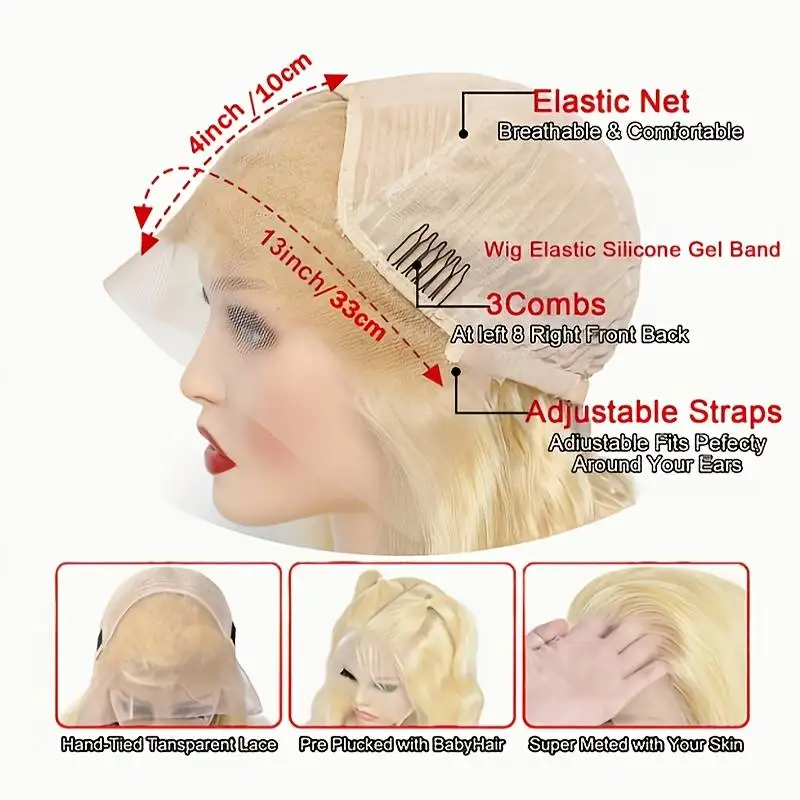 613 باروكة من شعر طبيعي 13x6 شعر مستعار أشقر مستقيم شعر بشري 200 كثافة 38 بوصة باروكات أمامية من الدانتيل 13x4 HD باروكات من الدانتيل للنساء