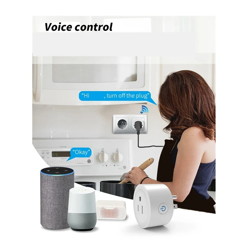 Prise intelligente WIFI APPLIA-3Pcstuya, prise US 16A avec fonction de surveillance de l'alimentation, fonction de synchronisation, prises d'application Smart Life, fonctionne avec Alexa