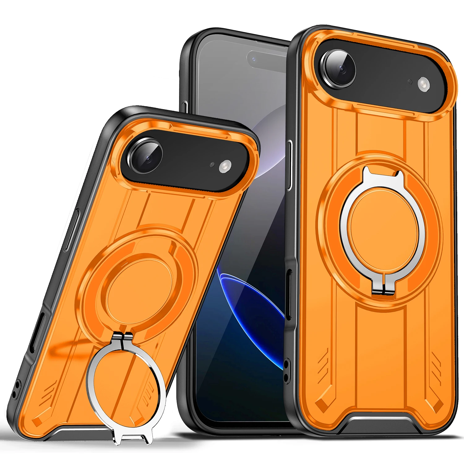 Custodia Rigida Semplice Per Iphone Air 17 Pro Max 16 15 Plus 14 13 12 Pro Iphone17 Iphone16 Iphone15 Cover Ad Anello Magnetico