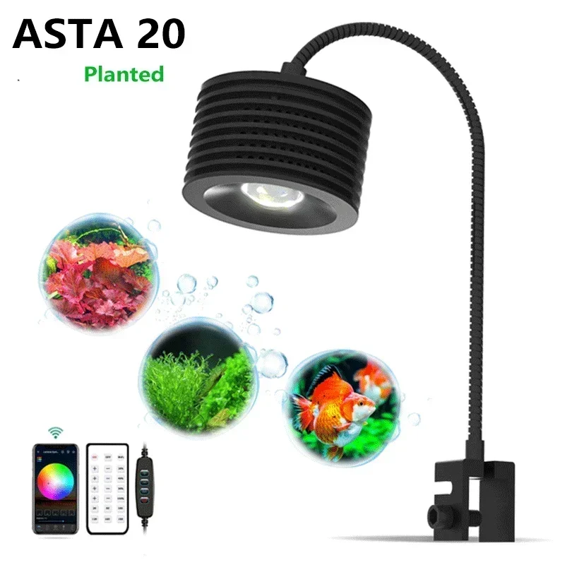Lominie LED-Aquariumlicht, gepflanztes Tanklicht, 4 Kanäle, Fernbedienung, 6500 K, für Süßwasser-Aquarium, Refugium mit Schwanenhals 3