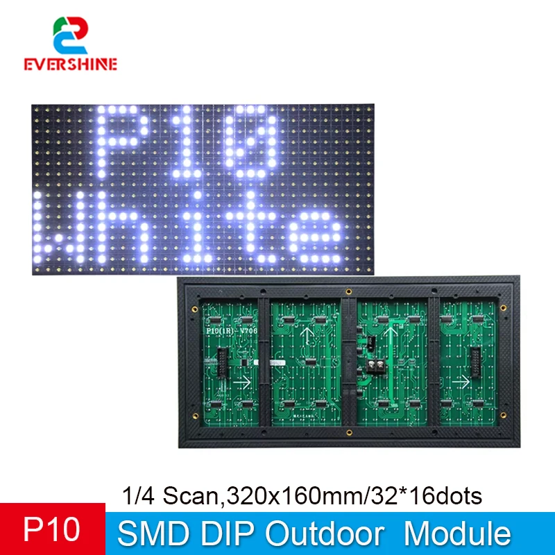 P10 Outdoor Waterproof Single Red White Blue Green Yellow Color Scrolling Program Message Sign LED Display Module