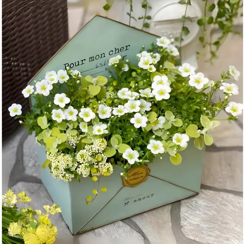 Wall-Mounted Wrought Iron Flower Pot, Outdoor Garden Plant Pots, Balcony Envelope Decoration, Windowsill Succulent Bonsai Pot