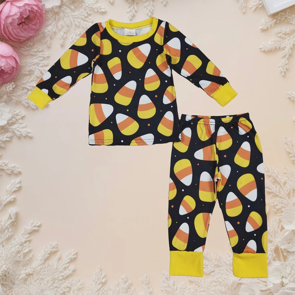 

Wholesale Baby Girl Halloween Pajamas Outfit Clothes Kids Children Sets Toddler Sleepwear Long Sleeves Candy Plaid Top Pants