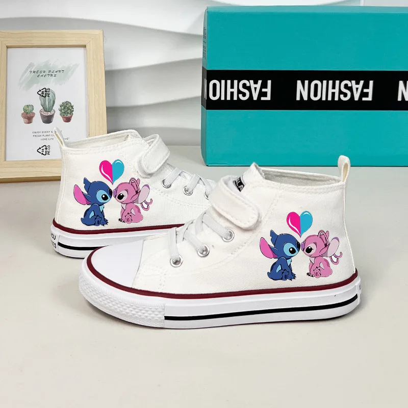 Lilo Stitch Canvas Sneakers High Top Canvas Shoes Cute Cartoon Shoes Summer Fashion Casual Sports Streetwear Sneakers