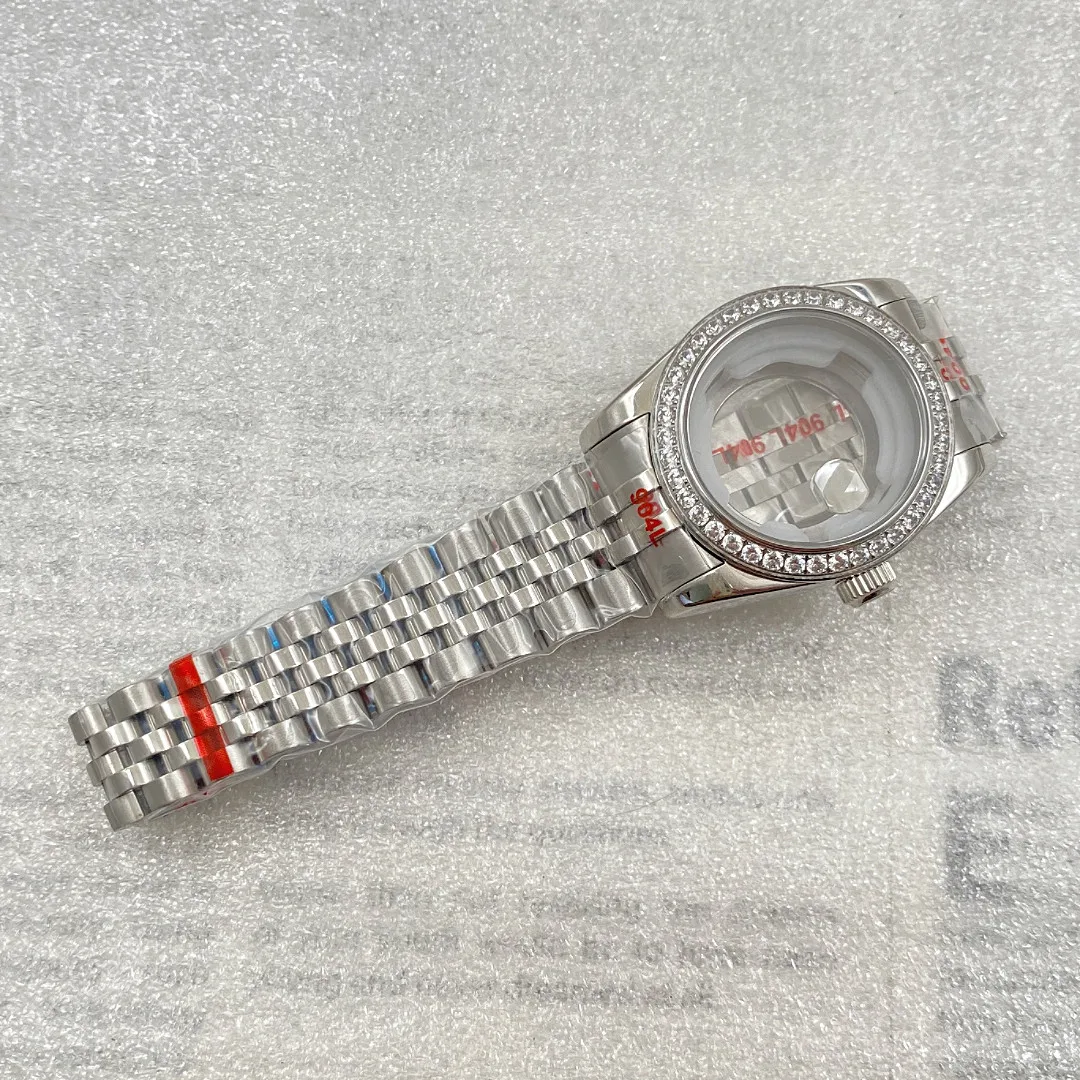 

33MM Diamond Case Ladies Women NH05 Watch Case for Datejust Seiko NH05 NH06 Movement Stainless Steel Case Jubilee Strap Bracelet