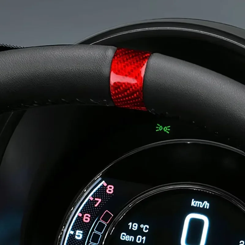 

Для Fiat 500 для Abarth 595 695 настоящая сухая наклейка из углеродного волокна, наклейка 2020-2023, аксессуары для модификации рулевого колеса автомобиля