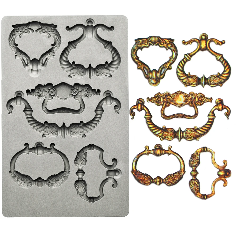Vintage Baroque Haft Controller Silicone Fondant Mould Cake Chocolate Sugarcraft Topper Molds DIY Gypsum Resin Clay