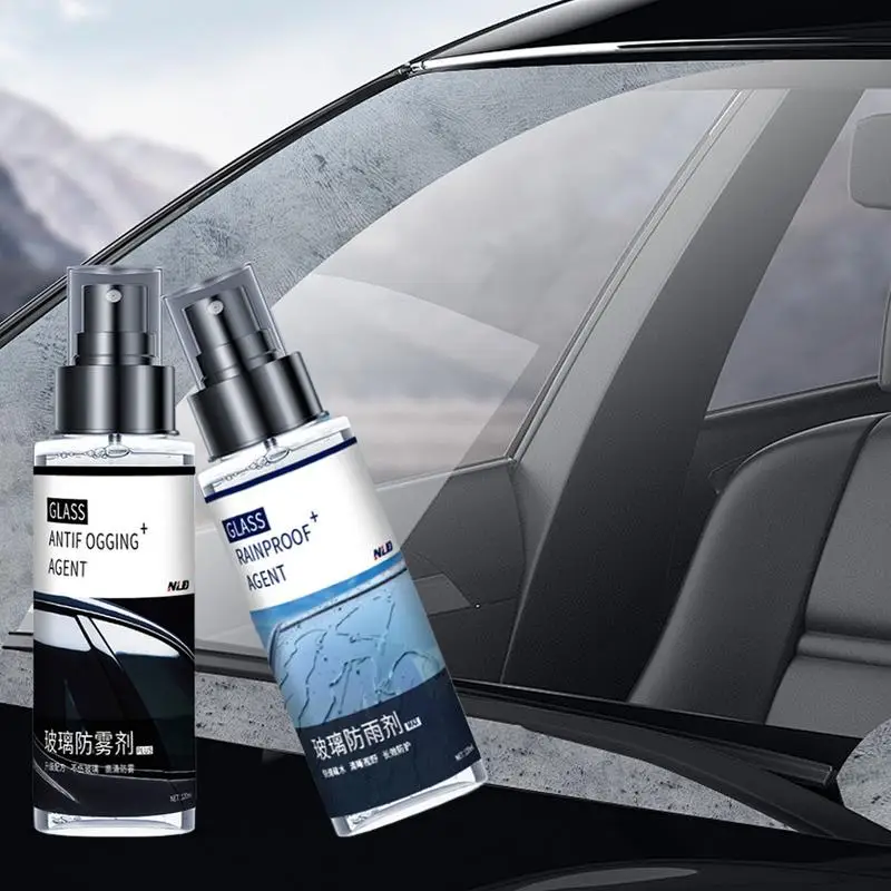 Windshield Anti Fog Auto Windshield Anti-rain Agent Anti Fog Spray For Clear Vision Glass Fog Removal Water-Proof Spray Set For