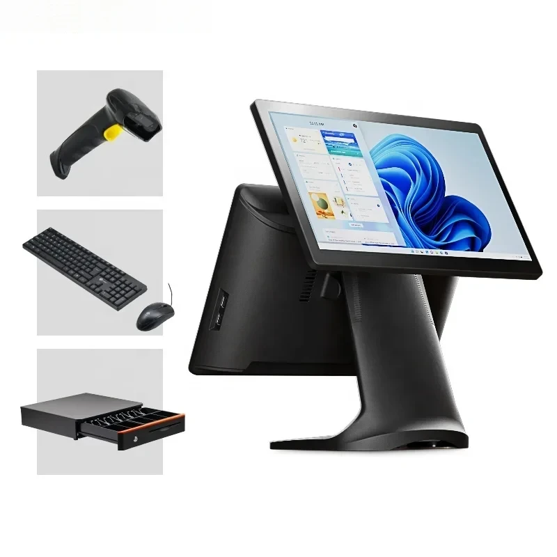 Core I5 3Rd Gen (8Gb RAM + 128Gb SSD) All-In-One Dual Touch POS Cash Register Device (15.6 + 15.6 Screen)
