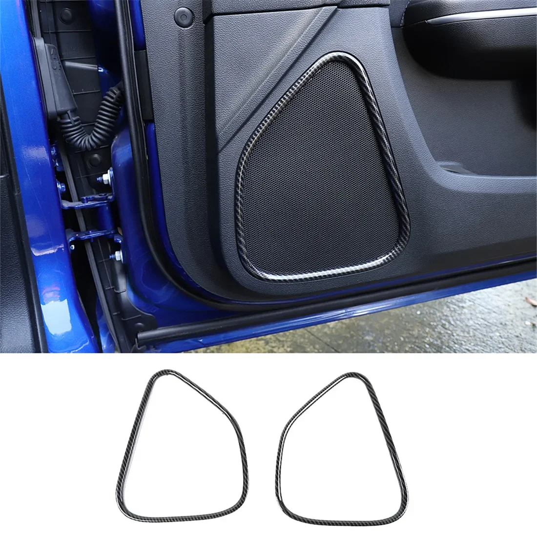 2Pcs ABS Interior Front Door Speaker Stereo Cover Bezel Decorative Trim Fit for Dodge Charger /Chrysler 300C 2011-2023