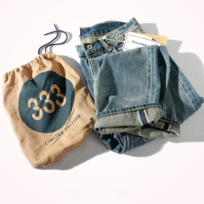 

Thi Straight Leg Men's Denim Jeans mid Waist Zipper Closure Faion Urban Sle Youth Casual Autumn Winter Warm Jeans