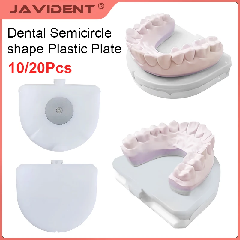 10/20PCS Dental Plywood Base Plate with Magnet Semicircle shape Plastic Plate Dental Laboratory Equipment Articulador Dental