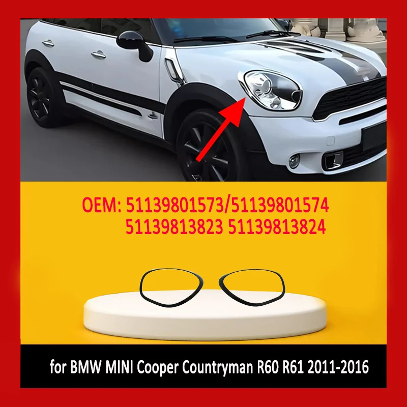 for 2011-2016 R60 R61 BMW MINI Cooper Countryman Paceman Headlight Trim Front Ring Bezel Cover 51139801573/574, 51139813823/824
