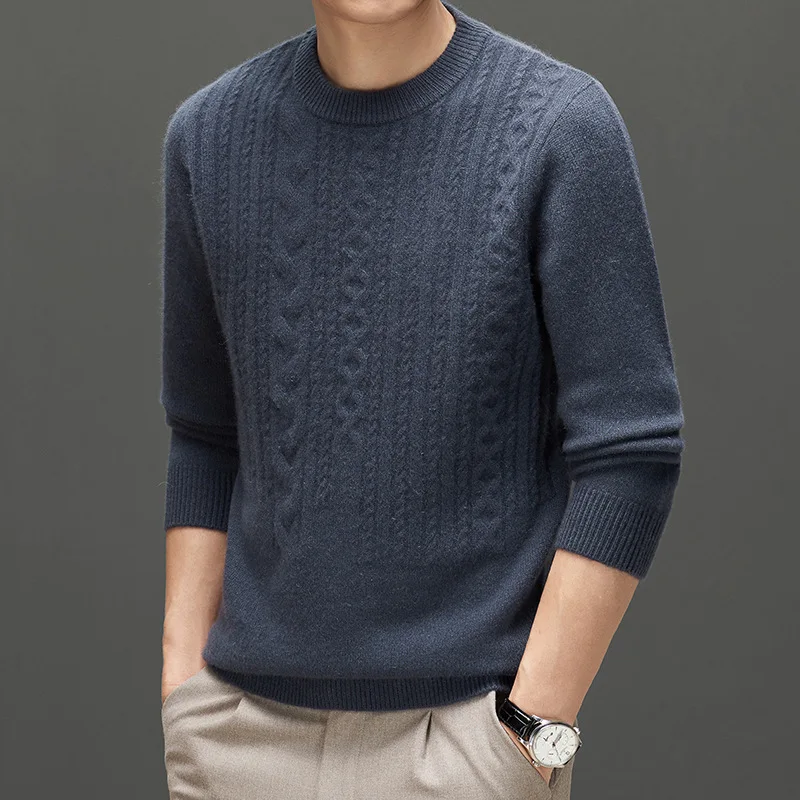 Men's Cashmere Sweater Autumn Winter 100% Pure Cashmere Sweater Long Sleeve Men