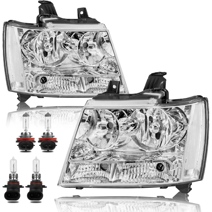 

Фара в сборе, совместимая с передней лампой Chevy Tahoe Suburban 1500 и 072013 2007-2014 гг. Avalanche Suburban 2500 с лампочкой Ch