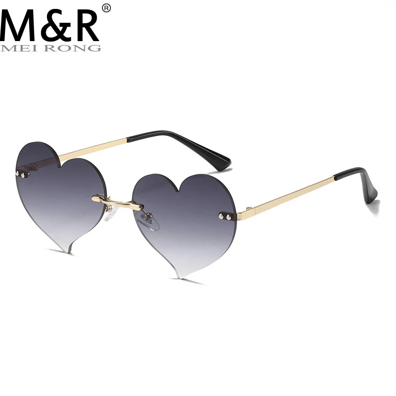 

Candy color heart shape Sunglasses Frameless Sun Glasses Heart Shape Personality Trend Colorful Ocean Shades Eyewear UV400