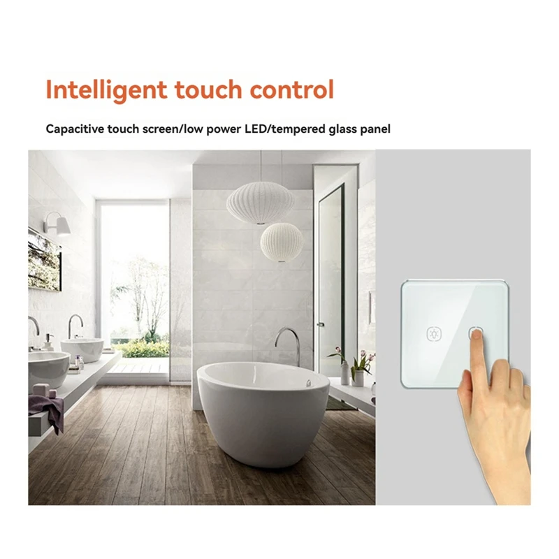 Interruttore della luce Zigbee con interruttore tattile in vetro con telaio in alluminio Funziona con il controllo dell'assistente domestico Tuya Alexa