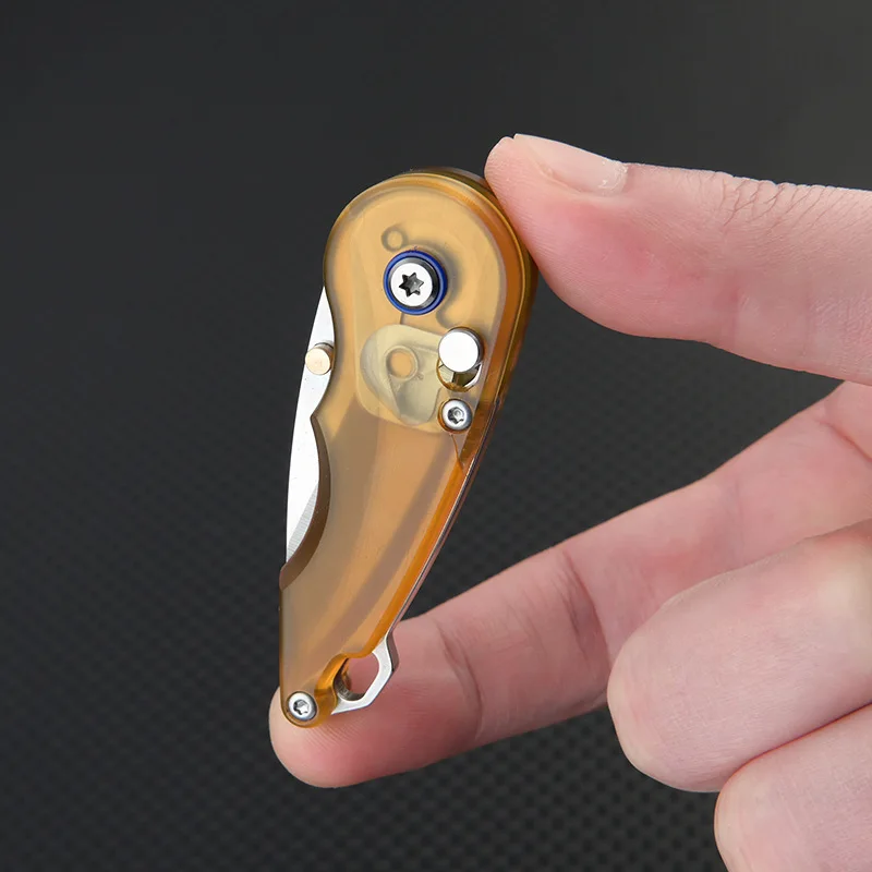 PEI couteau pliant goutte d'eau lame en acier 7Cr couteau à fruits de Camping en plein air EDC tactique Express ouverte outil d'auto-défense cadeau