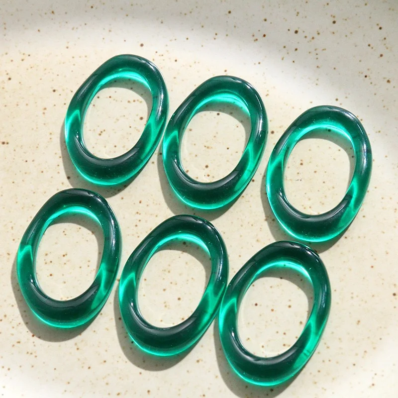 New style 50pcs/lot color print geometry Irregular ellipse ovals shape resin beads diy jewelry garment hair accessory