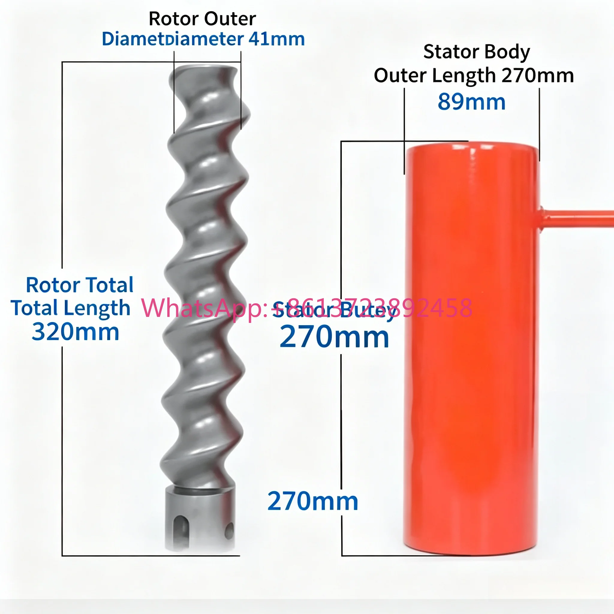 D28 1 D28 2 D6 3 D7 25 D8 2 Rotor Stator Spare Parts For Cement Mortar Plaster Screw Pump Repair Use