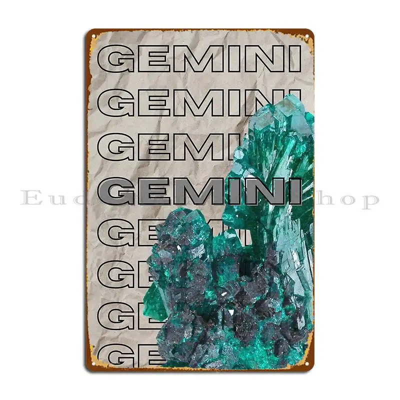 gemini crystal zodiac poster sticker etc Metal Plaque Wall Plaque Customize Party Funny Create Tin Sign Poster