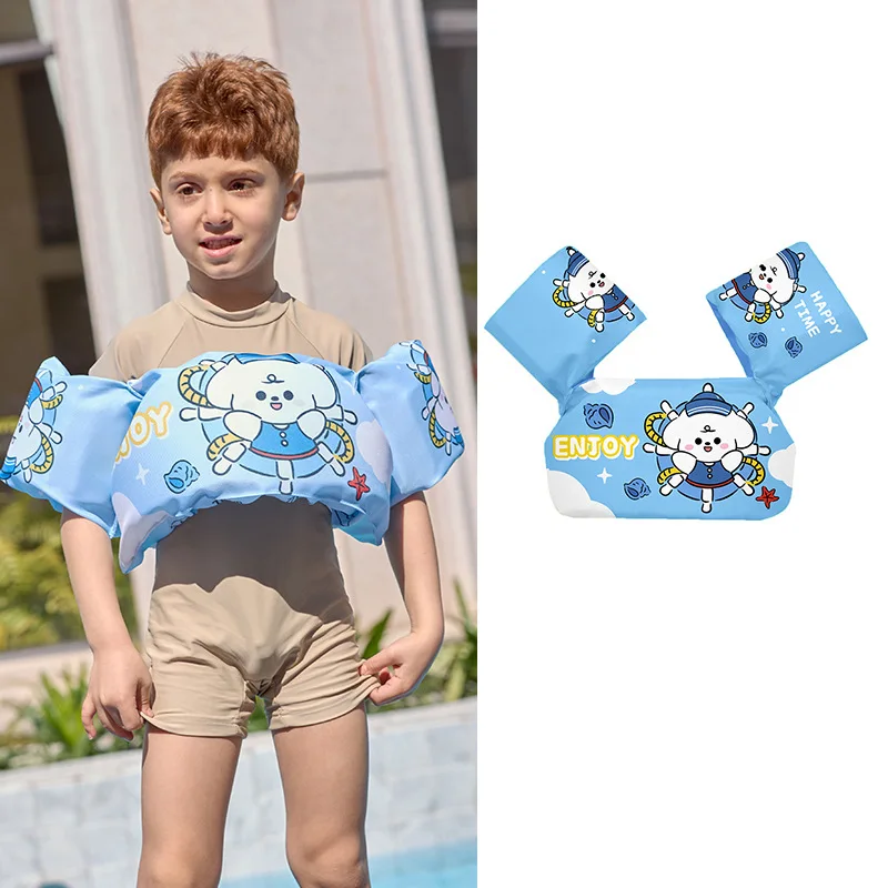 Baby Float Cartoon Arm Sleeve Swimsuit Foam Safety Adjustable Life Jacket Swimming Training Floating Pool Float Swimming Ring