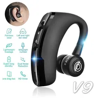 V9 Business Bluetooth Earphones TWS Stereo Mini Bluetooth Headset Wireless Hanging Earbuds Sport Handsfree Headphone with Mic