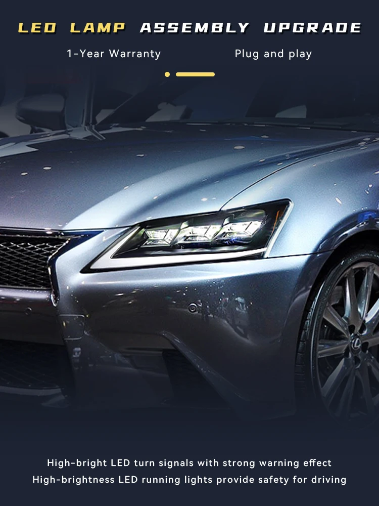 

Headlight Accessories For Lexus GS250 GS350 2012-2015 Highlight LED Head Light Dynamic Projector 3 Lens Dynamic Turn Signal Lamp