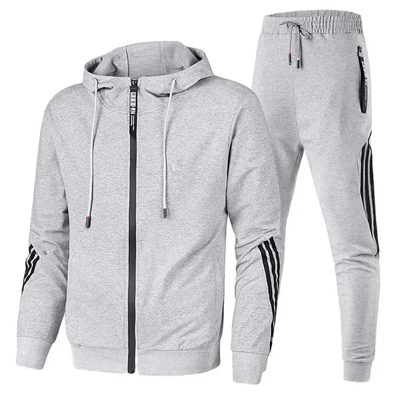 Brand Men Tracksuit 2 Pieces Men\'s Winter Jacket Casual Zipper Jackets Sportswear+Pants Sweatshirt Sports Suit Men Sets Clothing